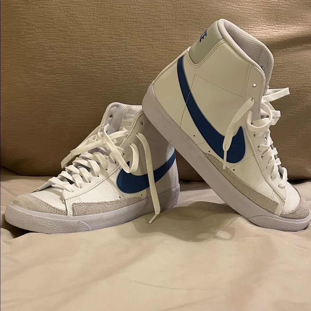 Nike White and Blue High-Tops